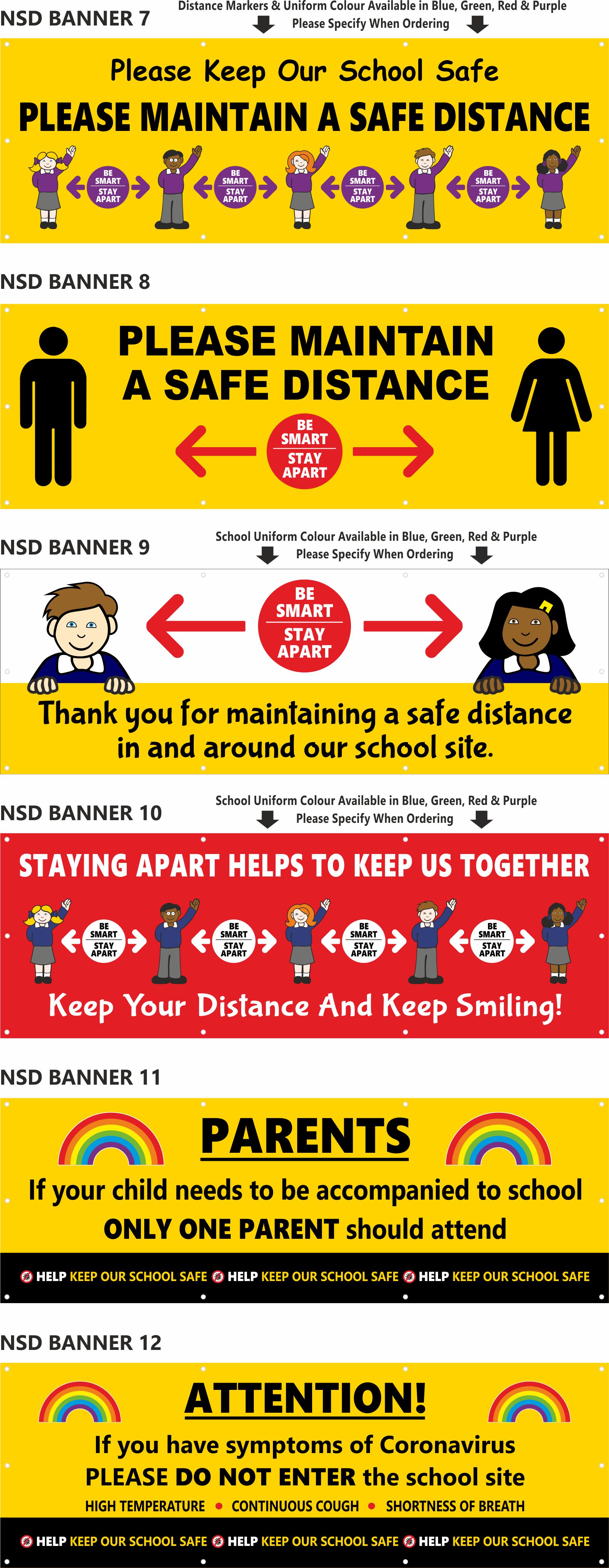 social distancing banners for schools